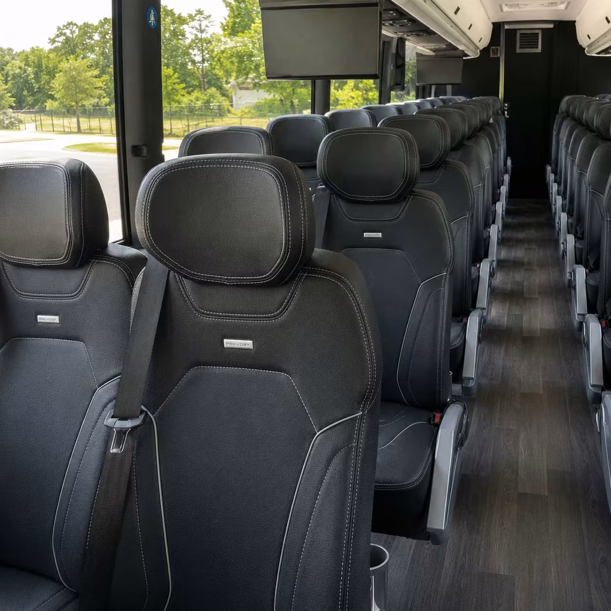56 passenger charter bus interior